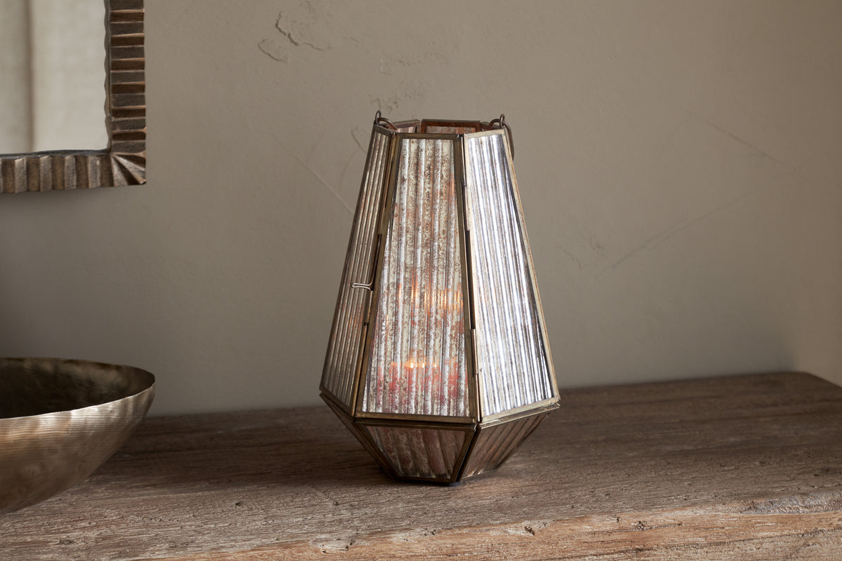 Igbo Lantern - Brass & Clear-CANDLES HOLDERS & LANTERNS-Nkuku