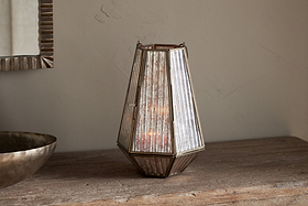Igbo Lantern - Brass & Clear-CANDLES HOLDERS & LANTERNS-Nkuku