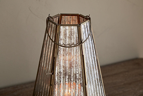 Igbo Lantern - Brass & Clear-CANDLES HOLDERS & LANTERNS-Nkuku