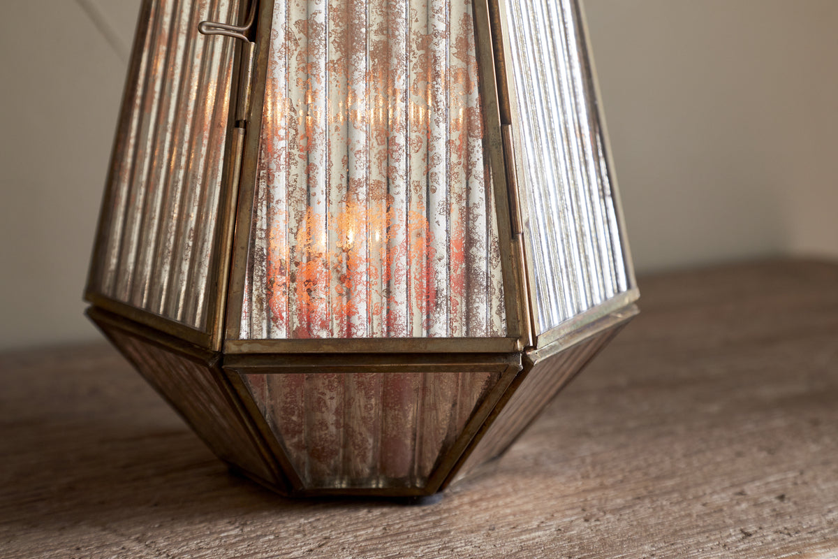 Igbo Lantern - Brass & Clear-CANDLES HOLDERS & LANTERNS-Nkuku