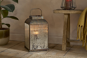 Ruala Lantern - Brass & Clear-CANDLES HOLDERS & LANTERNS-Nkuku