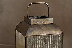 Ruala Lantern - Brass & Clear-CANDLES HOLDERS & LANTERNS-Nkuku