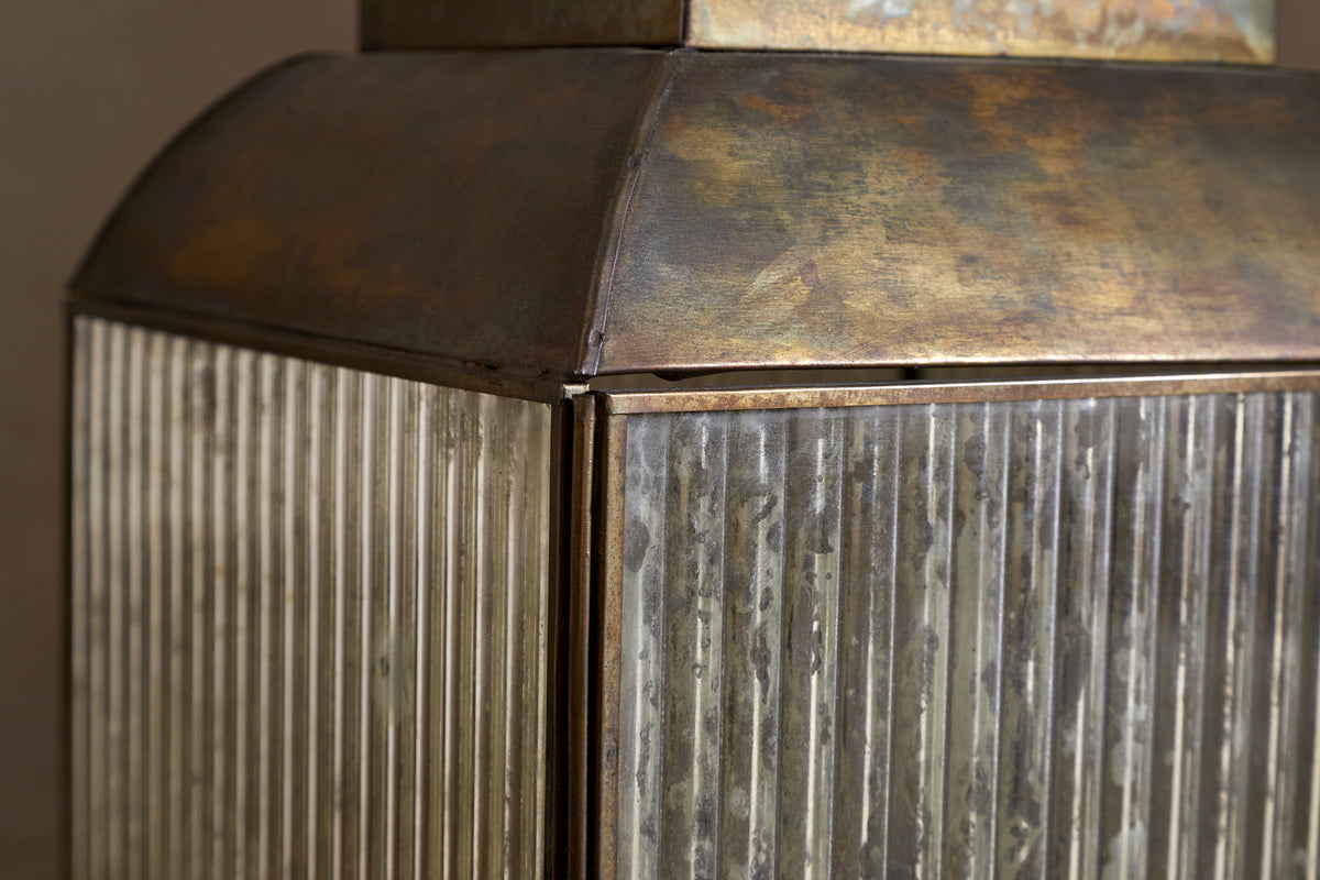 Ruala Lantern - Brass & Clear-CANDLES HOLDERS & LANTERNS-Nkuku
