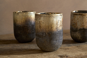 Furaha Tealight Holders - Frosted Black - Small (Set of 3)
