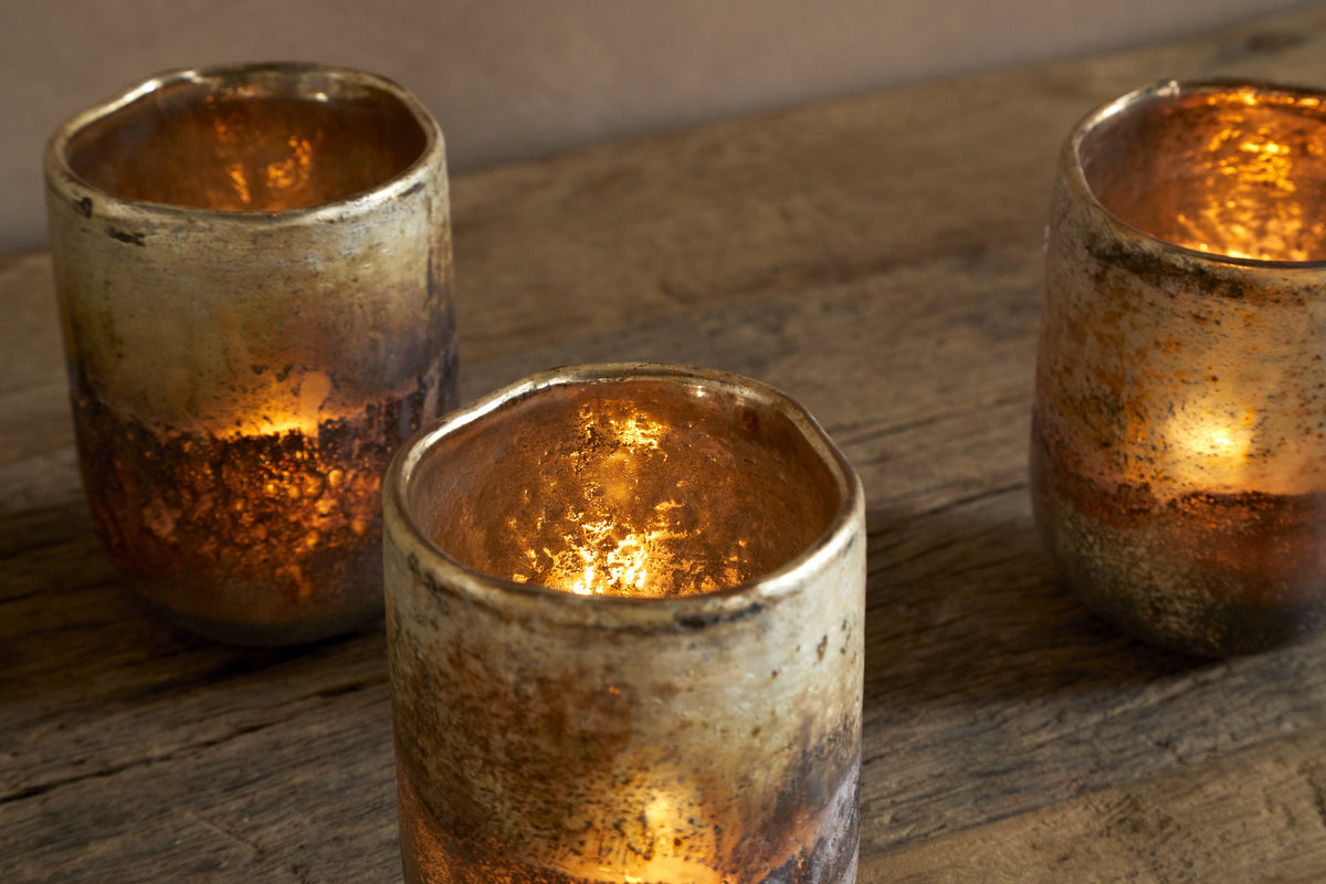 Furaha Tealight Holders - Frosted Black - Small (Set of 3)
