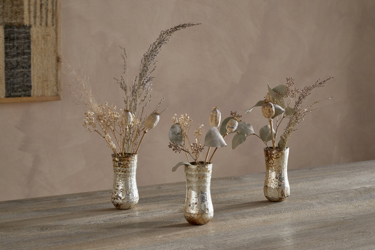 Rumi Mini Vases - Silver Rust - (Set of 3)-VASES & PLANTERS-Nkuku