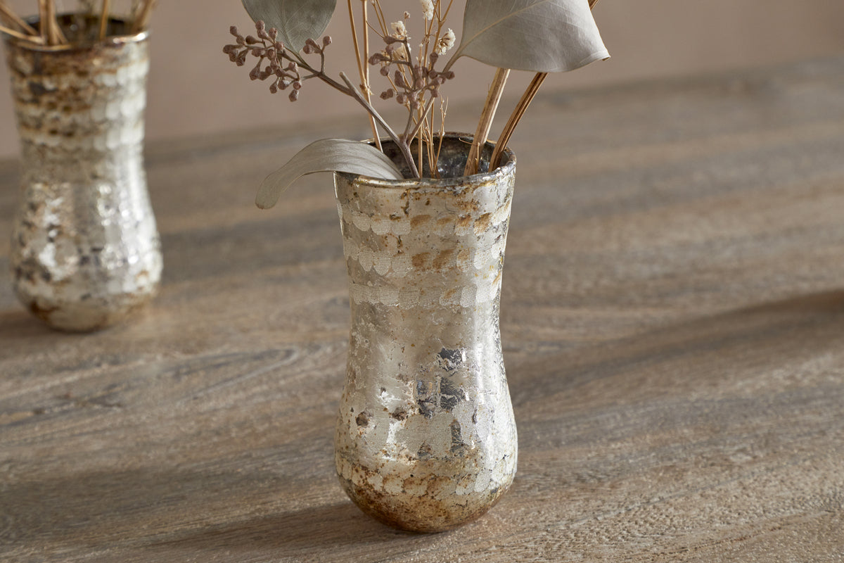 Rumi Mini Vases - Silver Rust - (Set of 3)-VASES & PLANTERS-Nkuku