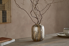 Hamira Vase - Silver Rust-VASES & PLANTERS-Nkuku