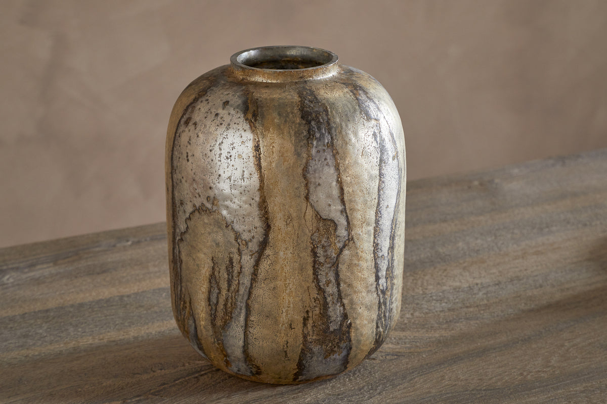 Hamira Vase - Silver Rust-VASES & PLANTERS-Nkuku