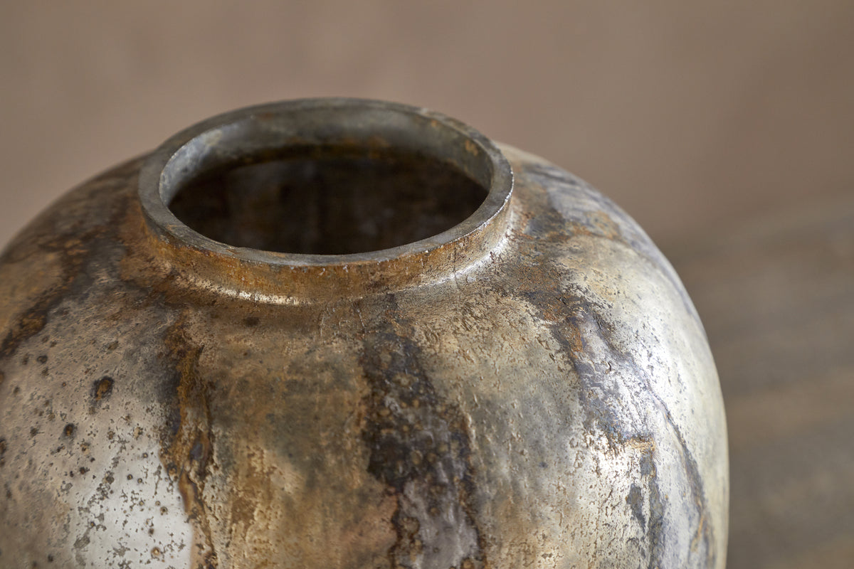 Hamira Vase - Silver Rust-VASES & PLANTERS-Nkuku
