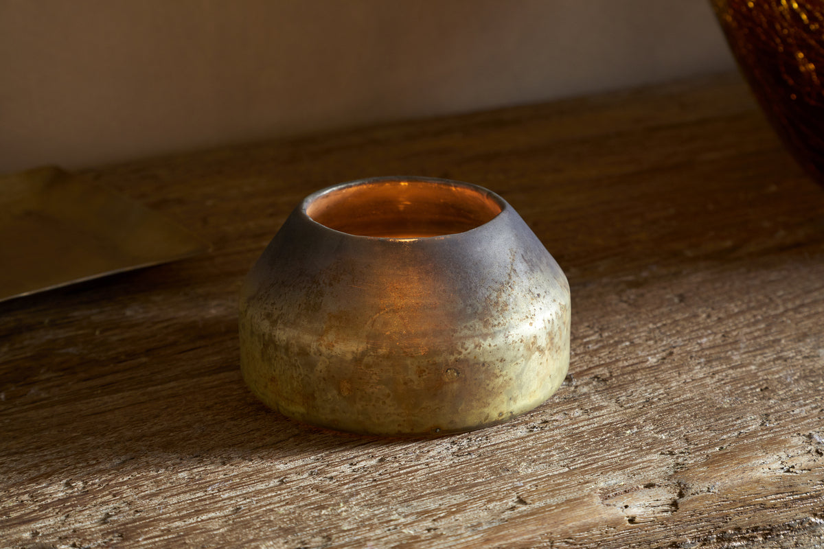 Singal Candle Holder - Green Smoke-CANDLES HOLDERS & LANTERNS-Nkuku