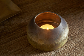 Singal Candle Holder - Green Smoke-CANDLES HOLDERS & LANTERNS-Nkuku