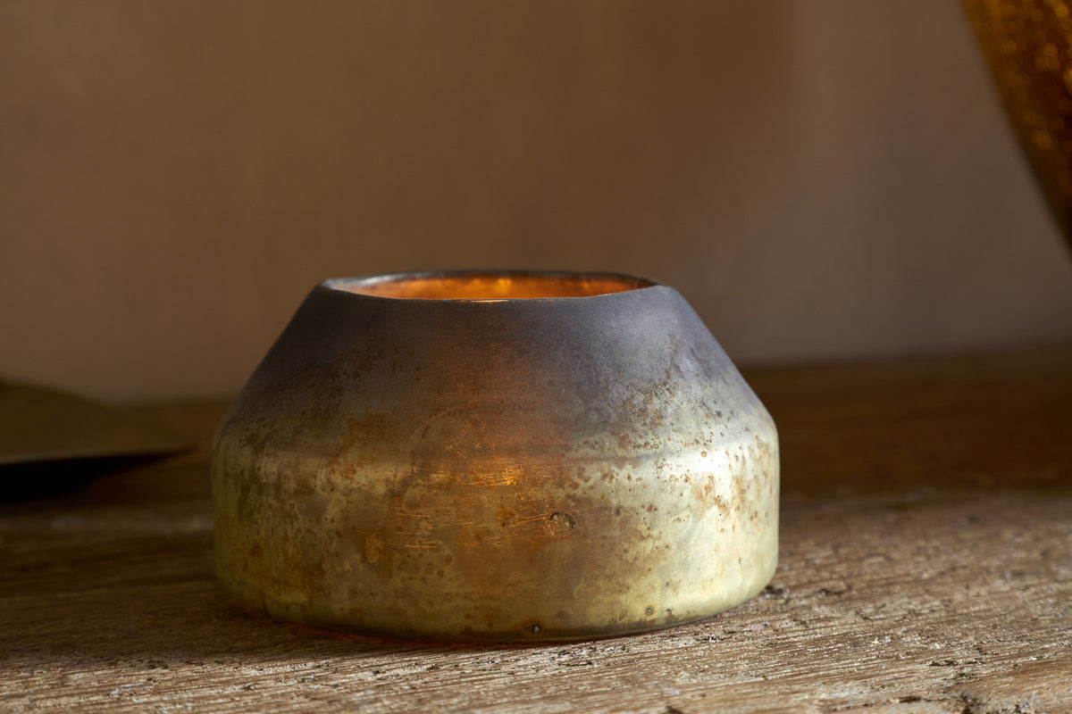 Singal Candle Holder - Green Smoke-CANDLES HOLDERS & LANTERNS-Nkuku