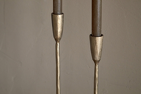 Ayee Twisted Candle Holder - Brass-CANDLES HOLDERS & LANTERNS-Nkuku