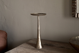 Lora Pillar Candle Holder - Brass-CANDLES HOLDERS & LANTERNS-Nkuku