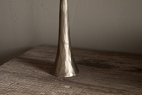 Lora Pillar Candle Holder - Brass-CANDLES HOLDERS & LANTERNS-Nkuku