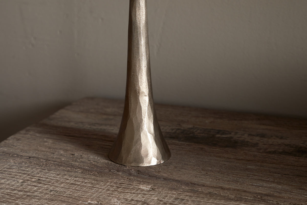 Lora Pillar Candle Holder - Brass-CANDLES HOLDERS & LANTERNS-Nkuku