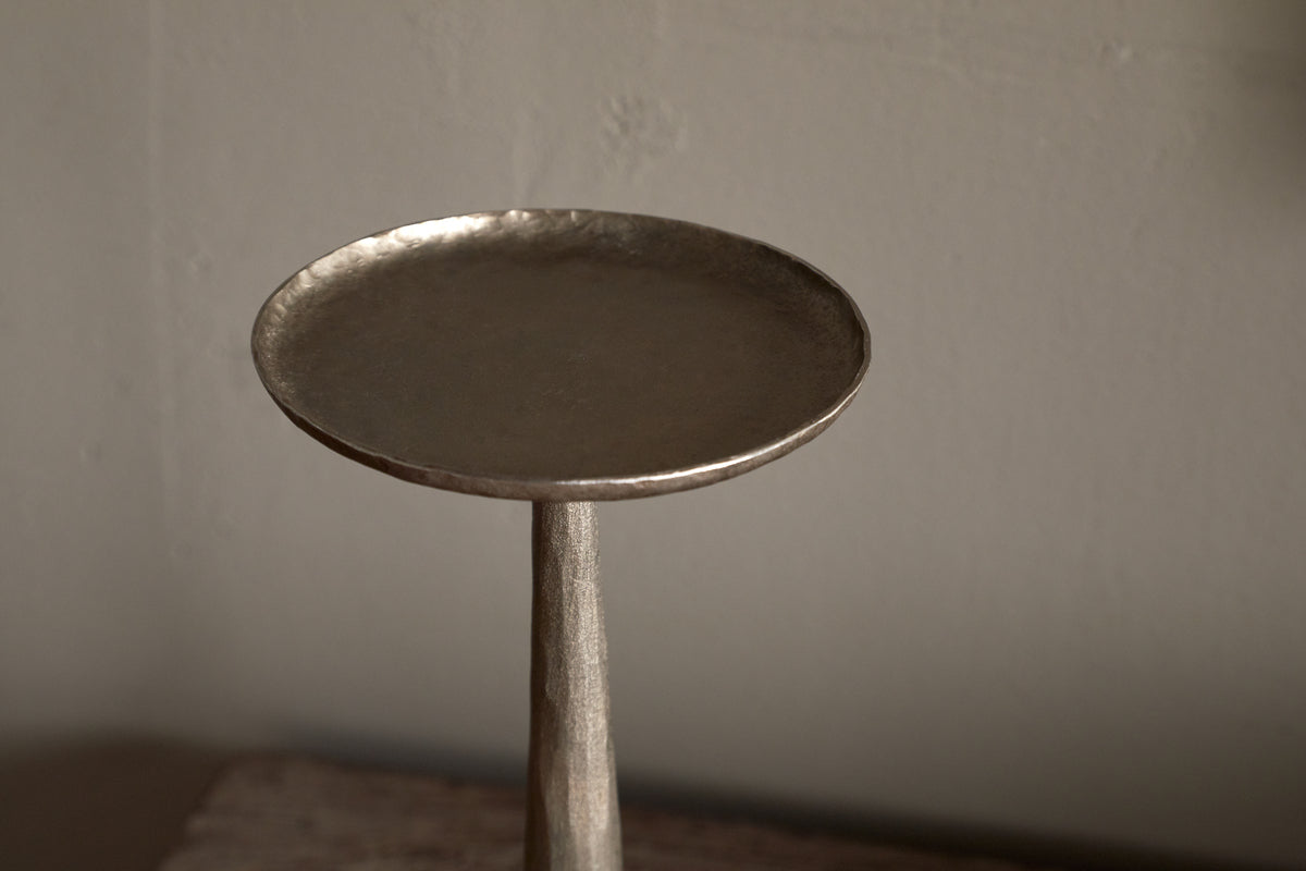 Lora Pillar Candle Holder - Brass-CANDLES HOLDERS & LANTERNS-Nkuku