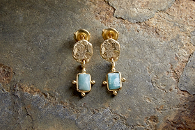 Ebbe Amazonite Earrings - Gold-GIFTING-Nkuku