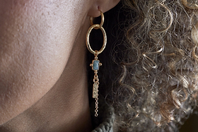 Tumari Amazonite Earrings - Gold-GIFTING-Nkuku