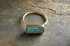 Damaia Amazonite Ring - Gold-GIFTING-Nkuku