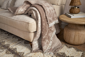 Kambali Disressed Wool Jacquard Throw - Natural - 130 x 200cm-TEXTILES-Nkuku