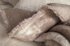 Kambali Disressed Wool Jacquard Throw - Natural - 130 x 200cm-TEXTILES-Nkuku