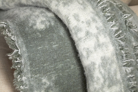 Kambali Distressed Wool Jacquard Throw - Moss-TEXTILES-Nkuku