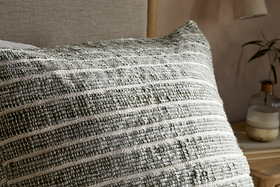 Tudo Handwoven Merino Cushion Cover - Moss & Natural - 65 x 65cm-TEXTILES-Nkuku