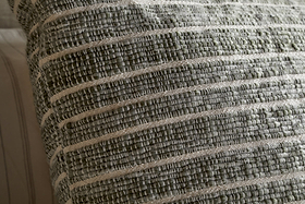 Tudo Handwoven Merino Cushion Cover - Moss & Natural - 65 x 65cm-TEXTILES-Nkuku