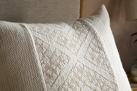 Girja Handwoven Merino Cushion Cover - Cream - 65 x 65cm-TEXTILES-Nkuku