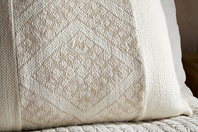 Girja Handwoven Merino Cushion Cover - Cream - 65 x 65cm-TEXTILES-Nkuku
