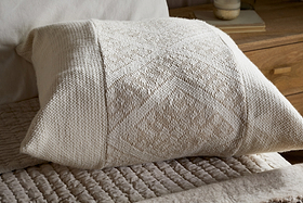 Girja Handwoven Merino Cushion Cover - Cream - 65 x 65cm-TEXTILES-Nkuku