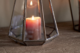 Nyiruan Lantern - Brass & Clear-CANDLES HOLDERS & LANTERNS-Nkuku