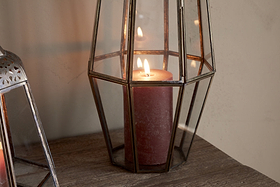 Nyiruan Lantern - Brass & Clear-CANDLES HOLDERS & LANTERNS-Nkuku