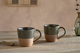 Mali Mug - Forest Green - Large (Set of 2)-TABLEWARE-Nkuku