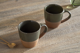 Mali Mug - Forest Green - Large (Set of 2)-TABLEWARE-Nkuku