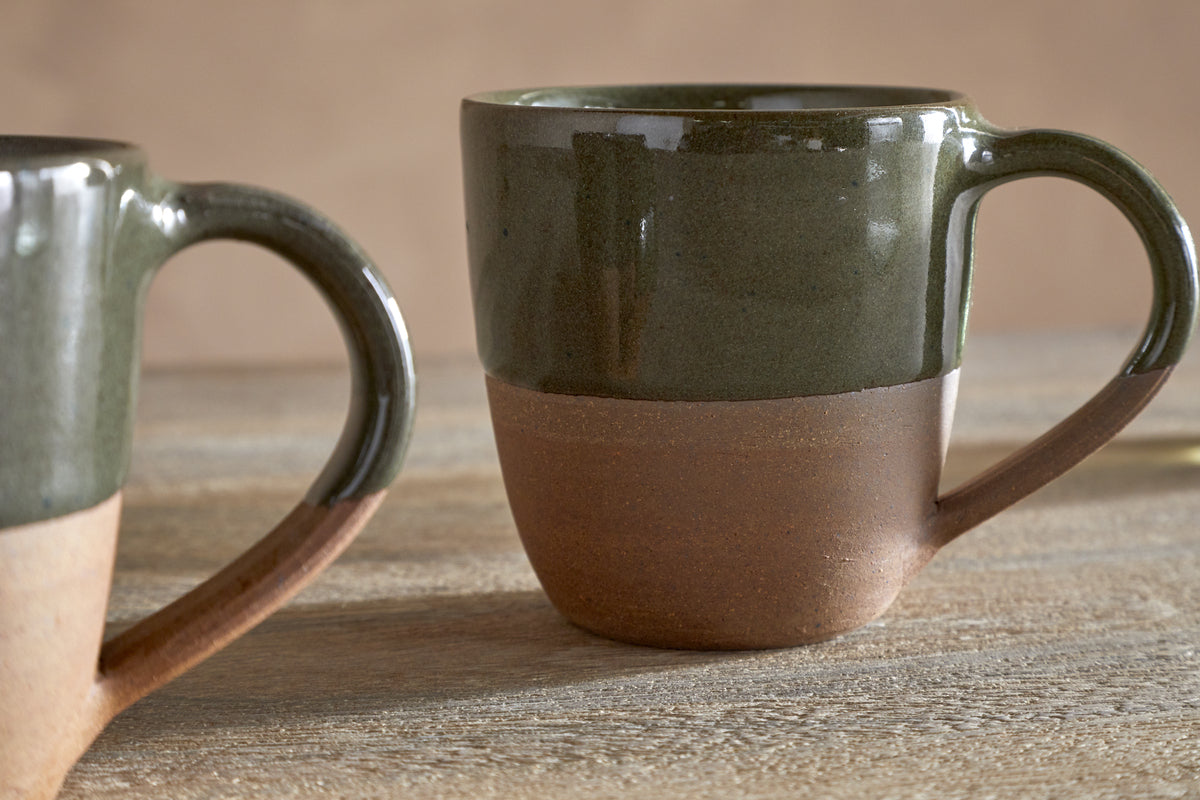 Mali Mug - Forest Green - Large (Set of 2)-TABLEWARE-Nkuku