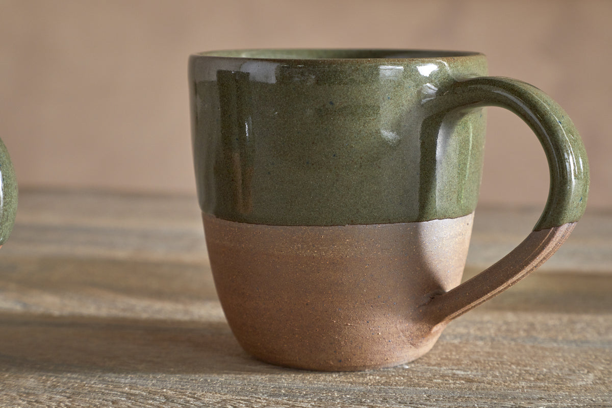 Mali Mug - Forest Green - Large (Set of 2)-TABLEWARE-Nkuku