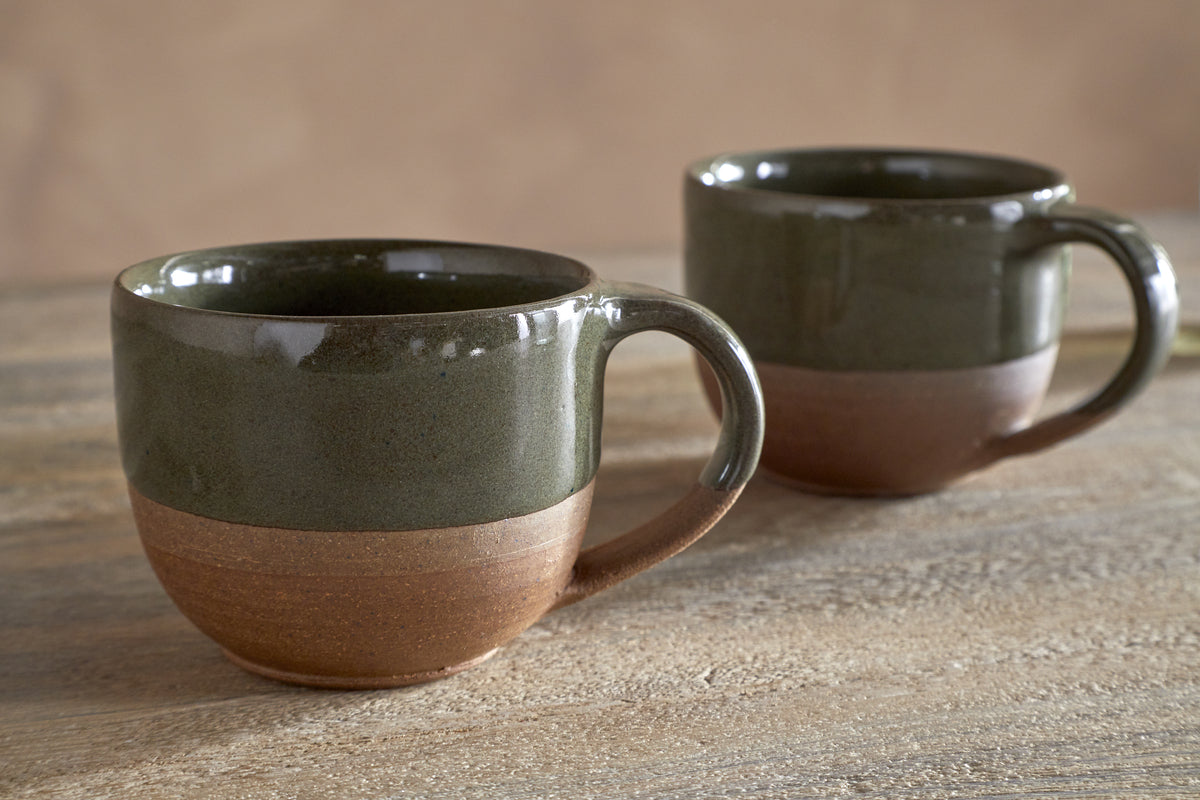 Mali Coffee Mug - Forest Green - (Set of 2)-TABLEWARE-Nkuku