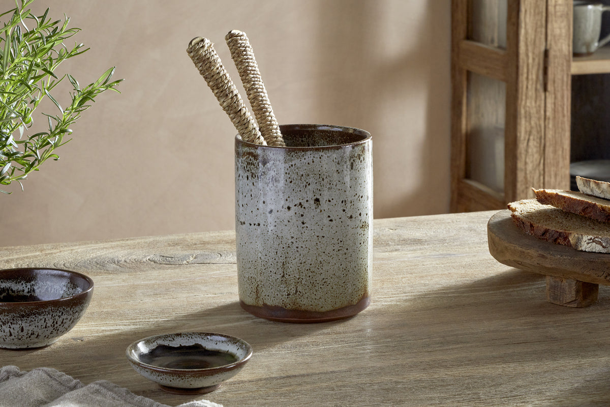 Cam Utensil Holder - Mocha-KITCHEN STORAGE & UTILITY-Nkuku