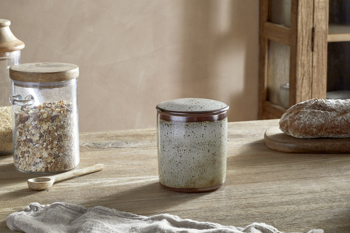 Cam Lidded Storage Jar - Mocha-KITCHEN STORAGE & UTILITY-Nkuku
