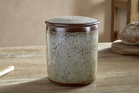 Cam Lidded Storage Jar - Mocha-KITCHEN STORAGE & UTILITY-Nkuku