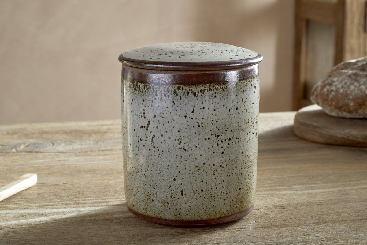 Cam Lidded Storage Jar - Mocha-KITCHEN STORAGE & UTILITY-Nkuku