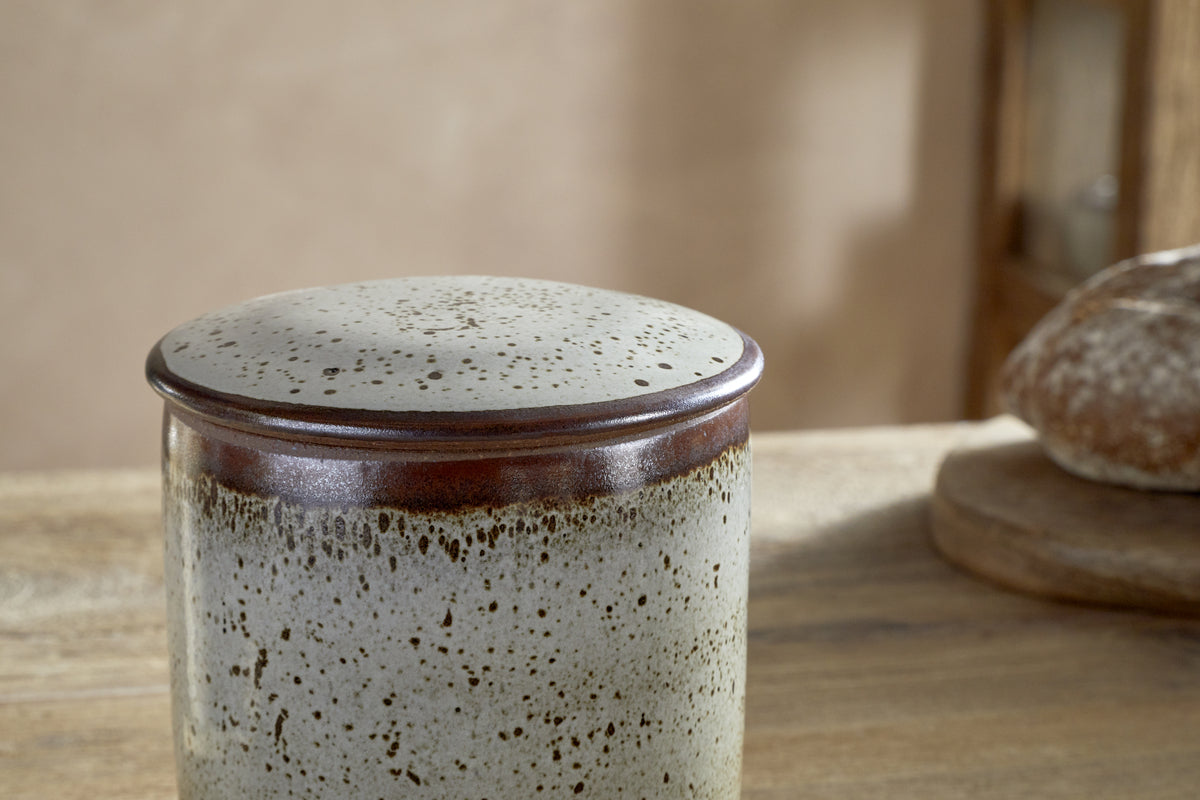 Cam Lidded Storage Jar - Mocha-KITCHEN STORAGE & UTILITY-Nkuku