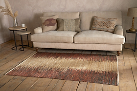 Kekere Jute & Cotton Rug - Natural & Rust - 150 x 240cm-RUGS-Nkuku