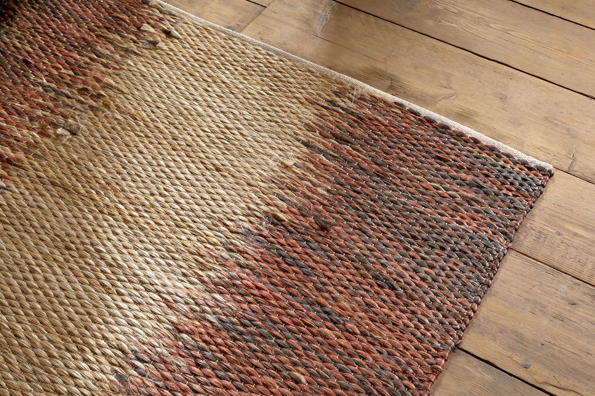 Kekere Jute & Cotton Rug - Natural & Rust - 150 x 240cm-RUGS-Nkuku
