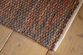 Kekere Jute & Cotton Rug - Natural & Rust - 150 x 240cm-RUGS-Nkuku