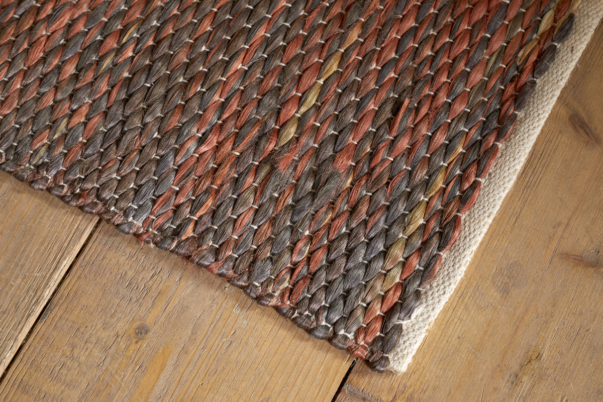 Kekere Jute & Cotton Rug - Natural & Rust - 150 x 240cm-RUGS-Nkuku