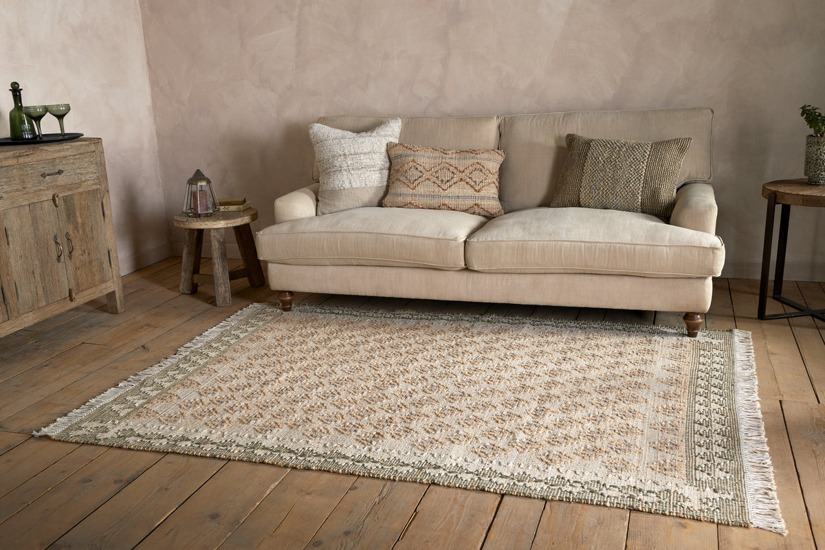 Erin Wool & Jute Rug - Natural & Grey - 150 x 240cm-RUGS-Nkuku